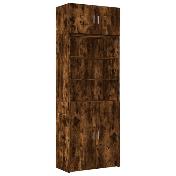 vidaXL Armoire de rangement ch&ecirc;ne fum&eacute; 80x42,5x225cm bois d'ing&eacute;nierie