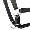 vidaXL Collier en cuir v&eacute;ritable licou d'&eacute;curie r&eacute;glable poney noir