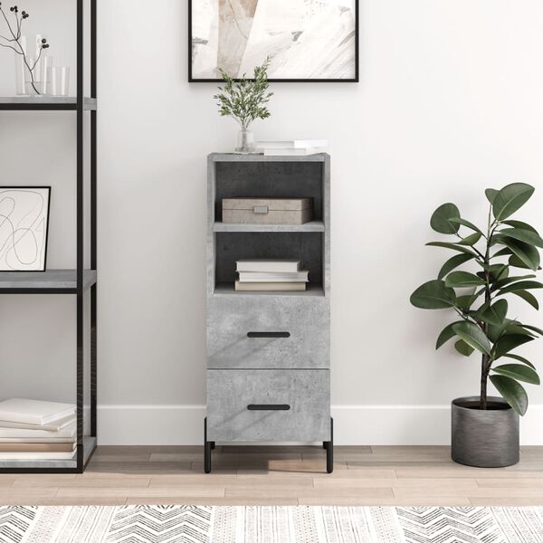 vidaXL Buffet Gris b&eacute;ton 34,5x34x90 cm Bois d'ing&eacute;nierie