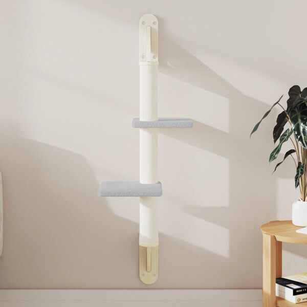 vidaXL Arbre &agrave; chat mural avec griffoir gris clair 108 cm