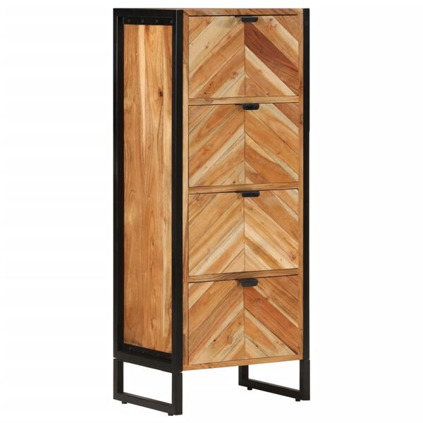 vidaXL Armoire de salle de bain bois massif d'acacia et fer