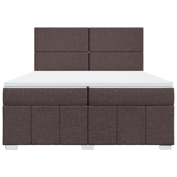 vidaXL Sommier &agrave; lattes de lit avec matelas Marron fonc&eacute; 200x200 cm