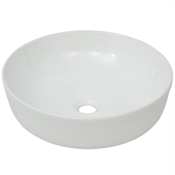 vidaXL Lavabo ronde C&eacute;ramique Blanc 41,5 x 13,5 cm