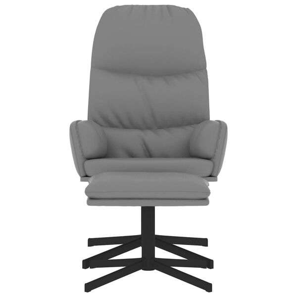 vidaXL Chaise de relaxation avec tabouret Gris Similicuir