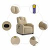 vidaXL Fauteuil inclinable de massage en tissu cr&egrave;me
