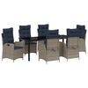 vidaXL Ensemble de salle &agrave; manger pour jardin 7 pc Gris et Noir Rotin