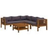 vidaXL Salon de jardin 6 pcs avec coussin Bois d'acacia solide