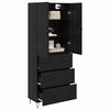 vidaXL Haut Armoire Montage mural 2 pcs Ch&ecirc;ne noir Bois d'ing&eacute;nierie