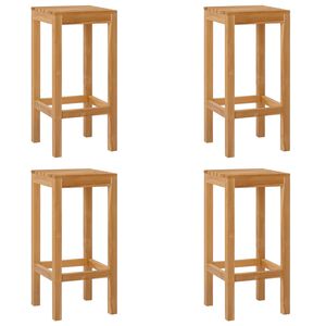 vidaXL Tabouret de bar 4 pcs Naturel Bois de teck massif