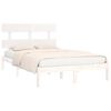 vidaXL Cadre de lit sans matelas blanc 200x200 cm bois massif
