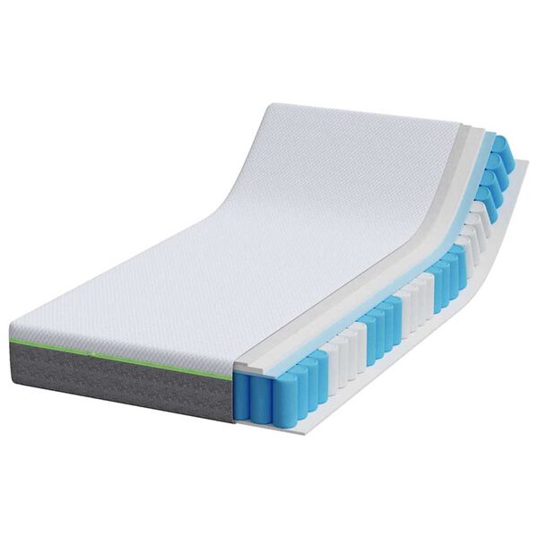 vidaXL Matelas Blanc et Gris 100 x 200 cm Tissu jacquard