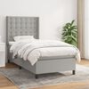 vidaXL Sommier &agrave; lattes de lit et matelas Gris clair 90x190 cm Tissu