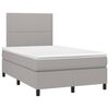 vidaXL Sommier &agrave; lattes de lit et matelas et LED Gris clair 120x200 cm