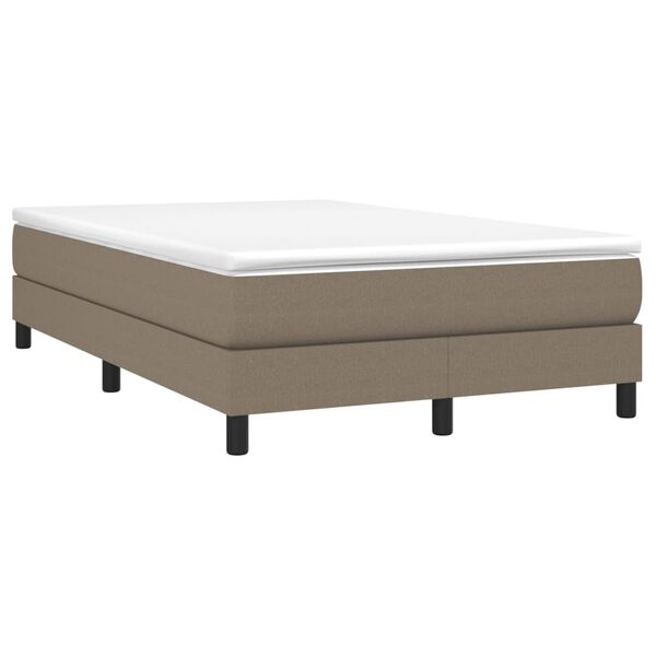 vidaXL Sommier &agrave; lattes de lit avec matelas Taupe 120x200 cm Tissu