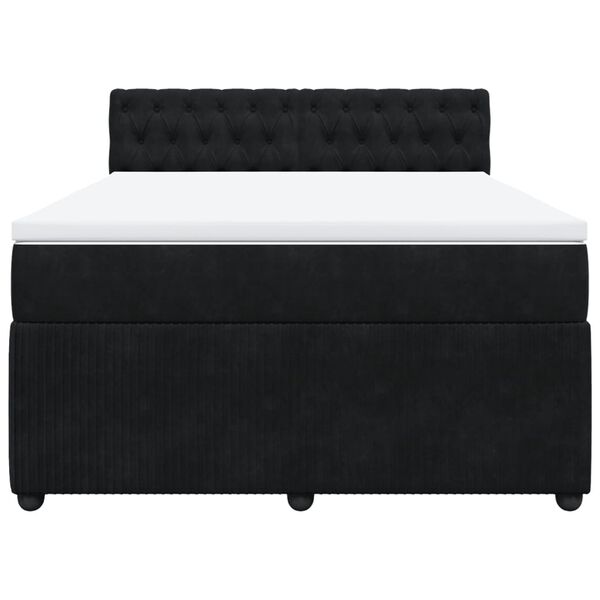 vidaXL Sommier &agrave; lattes de lit avec matelas Noir 140x190 cm Velours