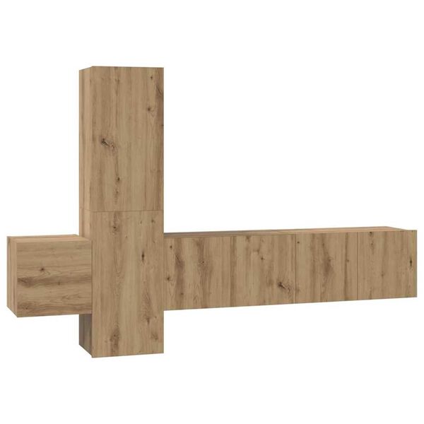 vidaXL Ensemble meuble TV 5 pcs ch&ecirc;ne artisanal 181 x 30 x 120 cm