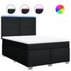 vidaXL Sommier &agrave; lattes de lit avec matelas Noir 140x190 cm Tissu