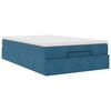 vidaXL Cadre de lit ottoman avec matelas bleu fonc&eacute; 120x200 cm velours
