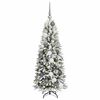 vidaXL Sapin de No&euml;l artificiel avec 150 LED avec support Blanc 120 cm
