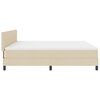 vidaXL Lit boxspring avec matelas Cr&egrave;me 200 x 200 cm tissu
