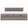 VidaXL Cadre de lit ottoman avec matelas taupe 180x200 cm tissu