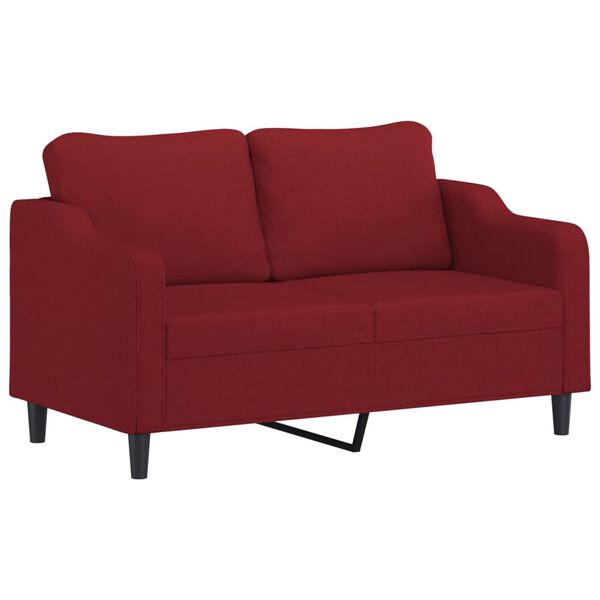 vidaXL Canap&eacute; &agrave; 2 places Rouge bordeaux 140 cm Tissu