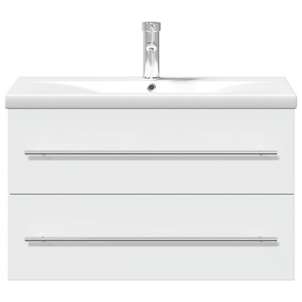 vidaXL Armoire lavabo de salle de bain avec bassin int&eacute;gr&eacute; blanc