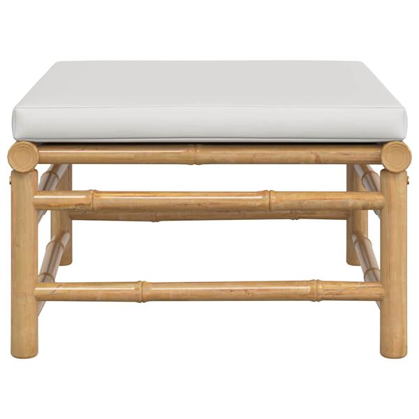 vidaXL Repose-pieds de jardin avec coussin gris clair bambou