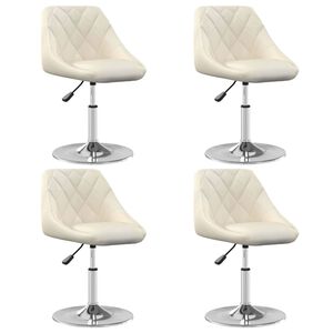 vidaXL Chaises &agrave; manger pivotantes lot de 4 Cr&egrave;me Velours