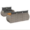 vidaXL Salon de jardin 6 pcs avec coussins gris r&eacute;sine tress&eacute;e