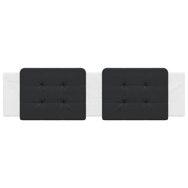 vidaXL Coussin de t&ecirc;te de lit Zadar noir et blanc 180 cm similicuir