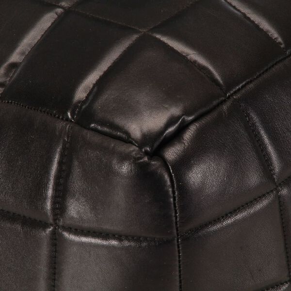 vidaXL Pouf 40 x 40 x 40 cm Noir Cuir véritable de chèvre