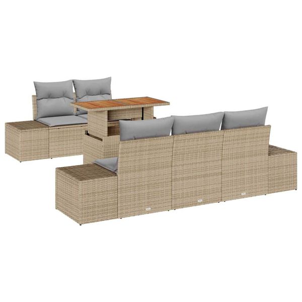 vidaXL Ensemble de salle &agrave; manger pour jardin 6 pcs Beige et gris