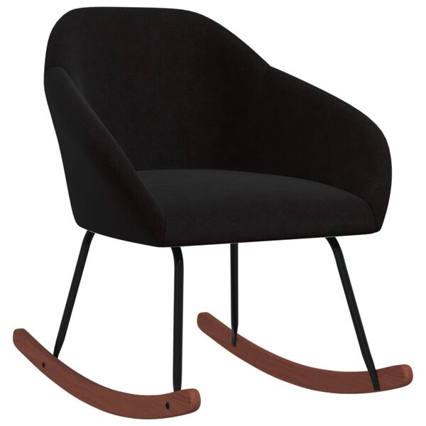 vidaXL Chaise &agrave; bascule Noir Tissu