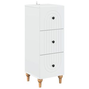 vidaXL Armoire &agrave; tiroirs Blanc 33 x 34,5 x 90 cm Bois d'ing&eacute;nierie