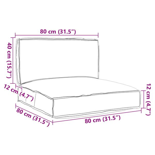 vidaXL Set de coussins de palette 2 pcs Rouge bordeaux Tissu Oxford