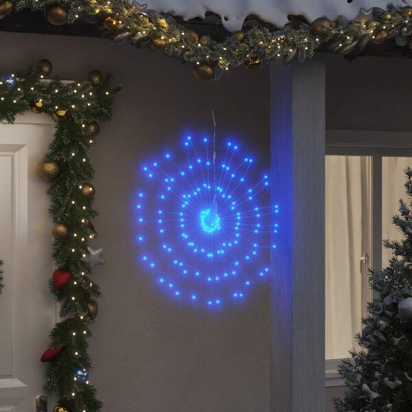 vidaXL &Eacute;toile rayonnante de No&euml;l 140 LED 4 pcs bleu 17 cm