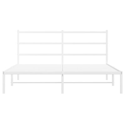 vidaXL Cadre de lit métal sans matelas et tête de lit blanc 150x200 cm