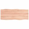 vidaXL Dessus de table bois ch&ecirc;ne massif trait&eacute; bordure assortie
