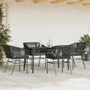 vidaXL Ensemble &agrave; manger de jardin et coussins 5 pcs noir rotin verre