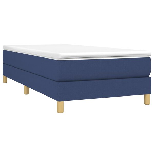 vidaXL Sommier &agrave; lattes de lit avec matelas Bleu 80x200 cm Tissu