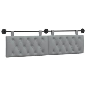 vidaXL T&ecirc;te de lit suspendue Gris clair Tissu