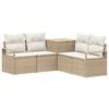vidaXL Ensemble de Canap&eacute;s 5 pc Beige et blanc cr&egrave;me