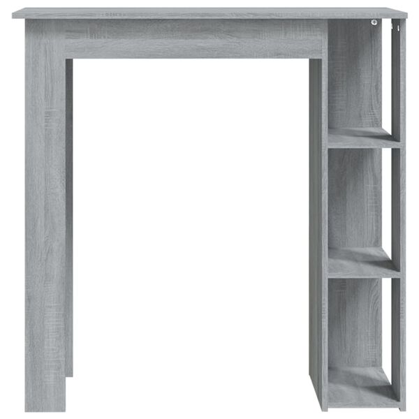 vidaXL Table de bar avec &eacute;tag&egrave;re sonoma gris bois d'ing&eacute;nierie
