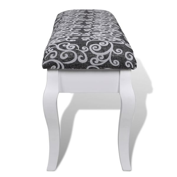 vidaXL Tabouret 2 places rembourr&eacute; pour coiffeuse Noir 110 cm