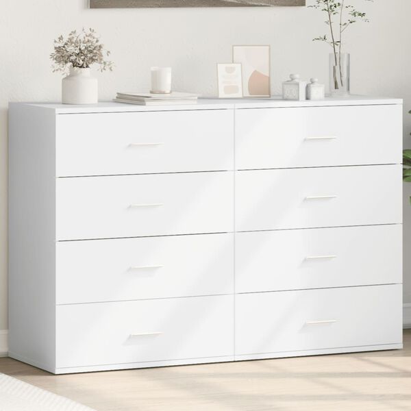 vidaXL Buffets 2 pcs blanc 60x39x80 cm bois d’ingénierie