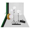 vidaXL Kit de studio photo avec lampes toile de fond et r&eacute;flecteur
