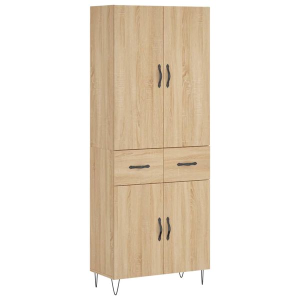 vidaXL Buffet haut Ch&ecirc;ne sonoma 69,5x34x180 cm Bois d'ing&eacute;nierie