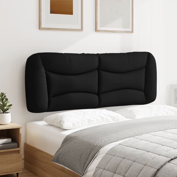 vidaXL Coussin de t&ecirc;te de lit Hvar noir 120 cm tissu