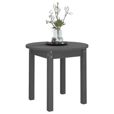 vidaXL Table basse Gris Ø 45x40 cm Bois massif de pin